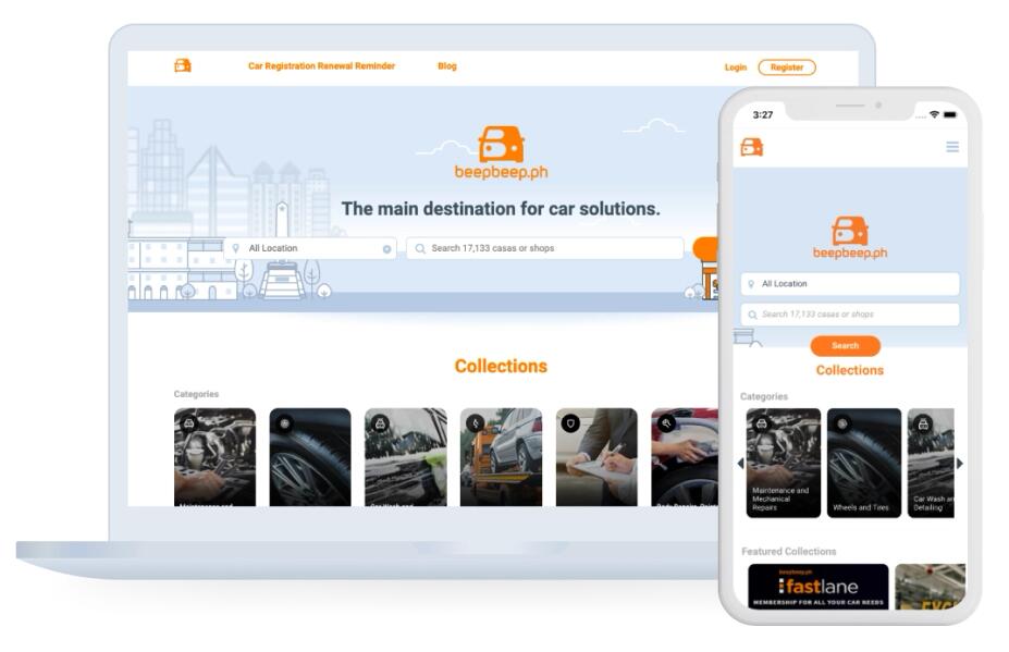 BeepBeep automotive services website
