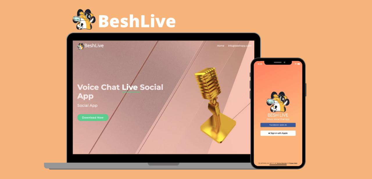 Besh Live social voice chat application
