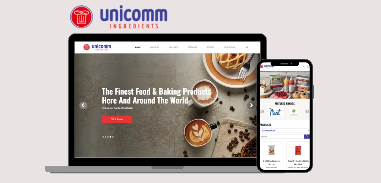 Unicomm Ingredients marketing website